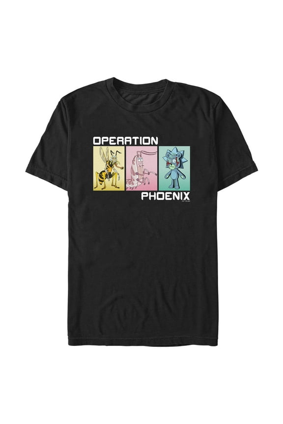 Men's Rick And Morty Operation Phoenix  Graphic Tee Black Medium