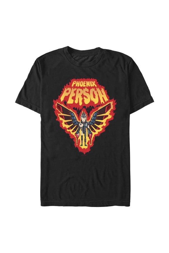 Men's Rick And Morty Phoenix Person Graphic Tee Black Large