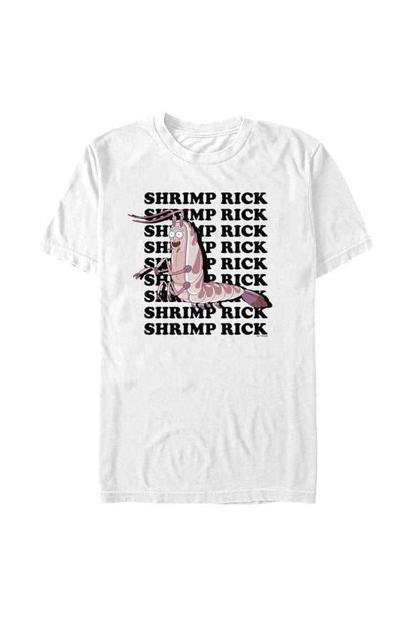 Men's Rick And Morty Shrimp Rick Name Stack  Graphic Tee White 3X Large