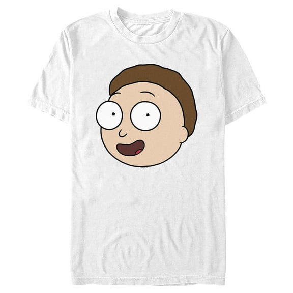 Men's Rick And Morty Smiling Morty Big Head Graphic Tee White Large