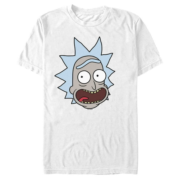Men's Rick And Morty Smiling Rick Big Head  Graphic Tee White 2X Large