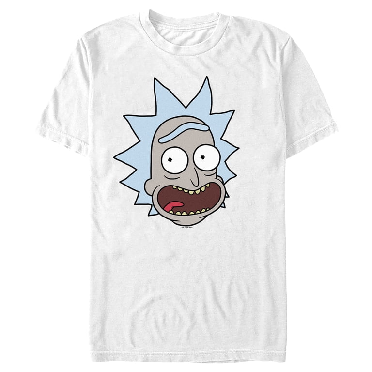 Men's Rick And Morty Smiling Rick Big Head Graphic Tee White Large
