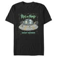 thumbnail image 1 of Men's Rick And Morty Snowing Spaceship Merry Rickmas Graphic Tee Black 2X Large, 1 of 5