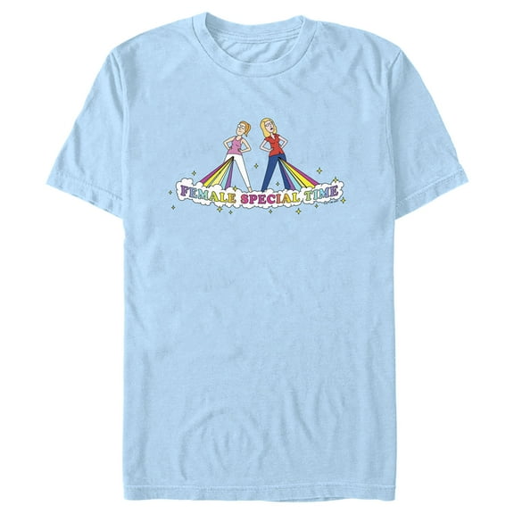 Men's Rick And Morty Summer and Beth Female Special Time  Graphic Tee Light Blue Small