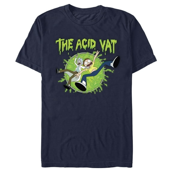 Men's Rick And Morty The Acid Vat Graphic Tee Navy Blue Small