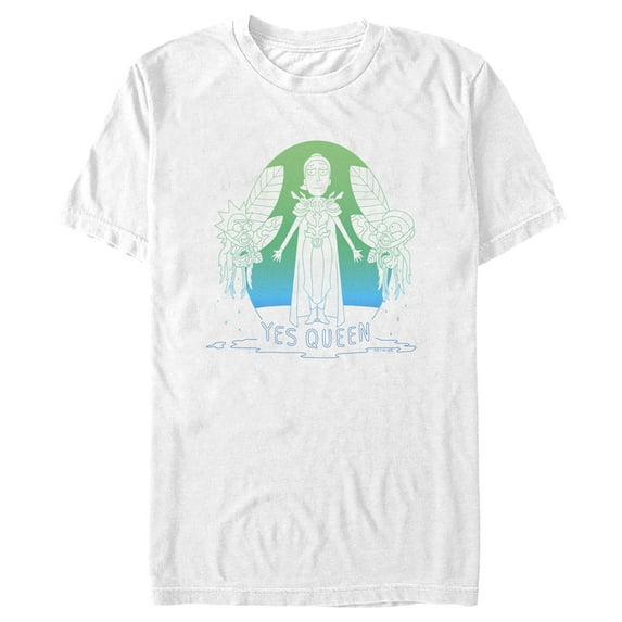 Men's Rick And Morty Yes Queen Summer Graphic Tee White X Large