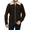 thumbnail image 1 of Men's Rick Grimes Biker Brown Suede Leather Jacket, 1 of 4