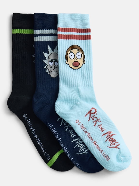Men's Rick & Morty 3pk Socks, Sizes 10-13
