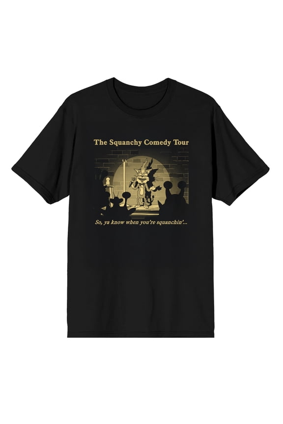 Rick & Morty The Squanchy Comedy Tour on Black Short Sleeve Adult T-Shirt-Large