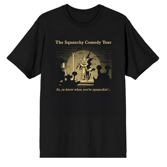 Rick & Morty The Squanchy Comedy Tour on Black Short Sleeve Adult T-Shirt-XL