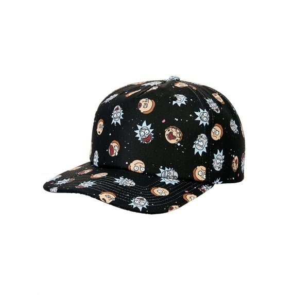 Men's Rick and Morty All-Over Print Flat Bill Cap