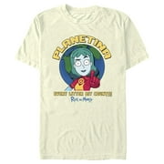Mens Rick and Morty Planetina Every Litter Bit Counts Graphic Tee Beige Large