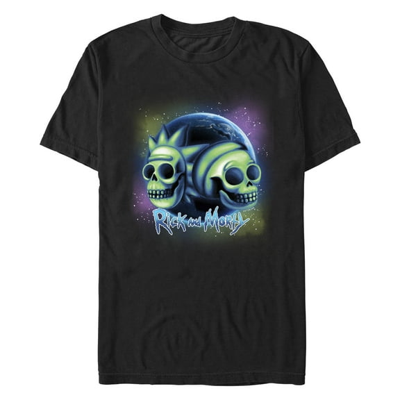 Men's Rick and Morty Space Skulls  Graphic T-Shirt