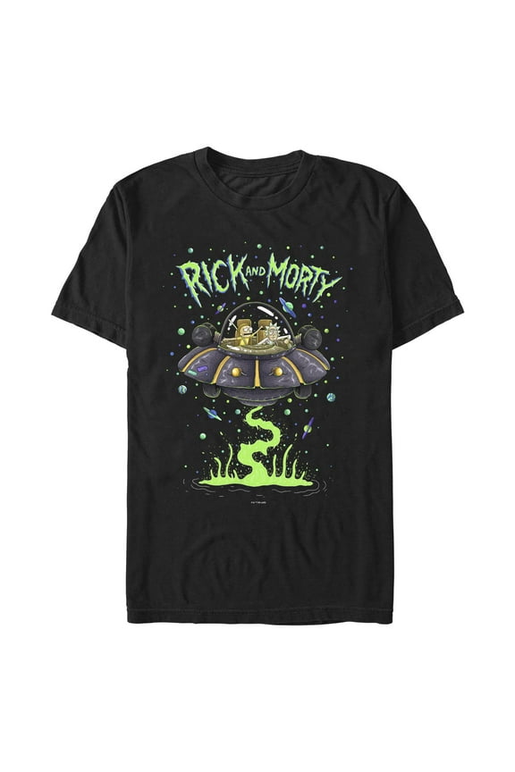 Men's Rick and Morty Spaceship Takeoff Graphic T-Shirt