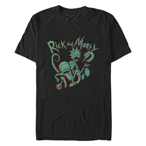 Men's Rick and Morty Tentacle Glitch Sketch Graphic T-Shirt