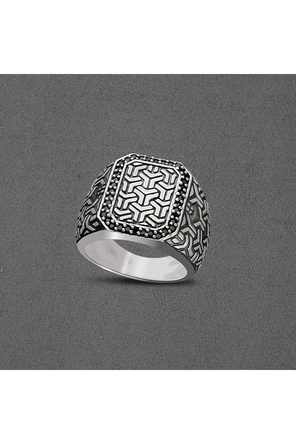 Men's Ring 925 Streling Silver Black Onyx Fashion Ring Breathable Design Attractive Ring For Party Casual Wedding Daily Wear