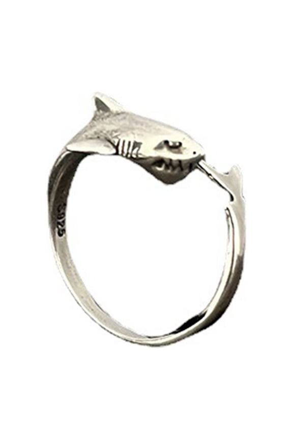 Men's Ring Domineering Fish Ring Animal Ring Simple Live Mouth Trendy Male Design Fish Shape Ring Female Fun Ring