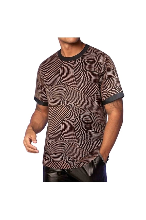 Men's Ringer Tee Shirt - Cotton T-Shirts Short Sleeves Crewneck T-Shirt for Men