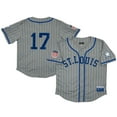 thumbnail image 1 of Men's Rings & Crwns #17 Gray St. Louis Stars Mesh Button-Down Replica Jersey, 1 of 3