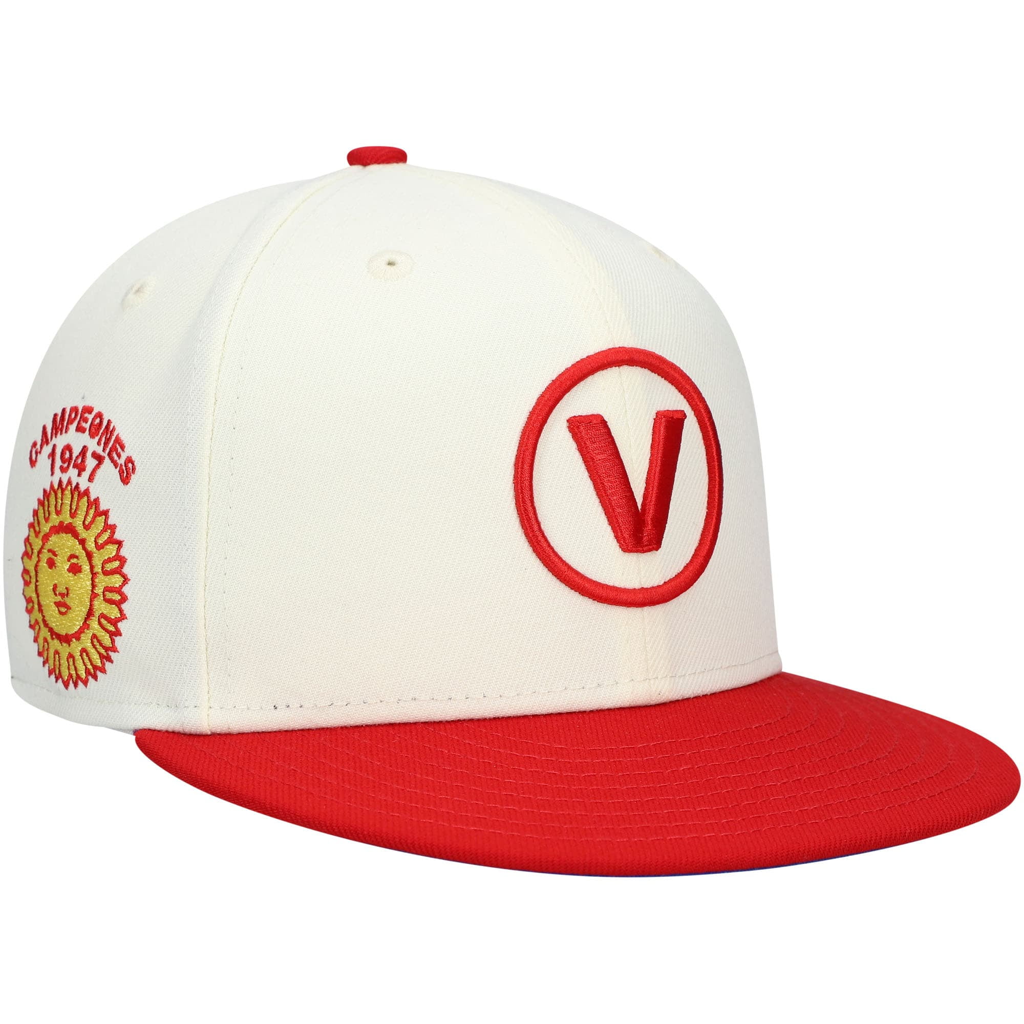 Men\'s Rings & Crwns Cream/Red Vargas Campeones Team Fitted Hat