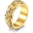 thumbnail image 1 of Men's Rings Dragon Sculpture Ring Anxiety Fidget Ring Spinner Ring Stainless Steel Rings for Men, 1 of 6