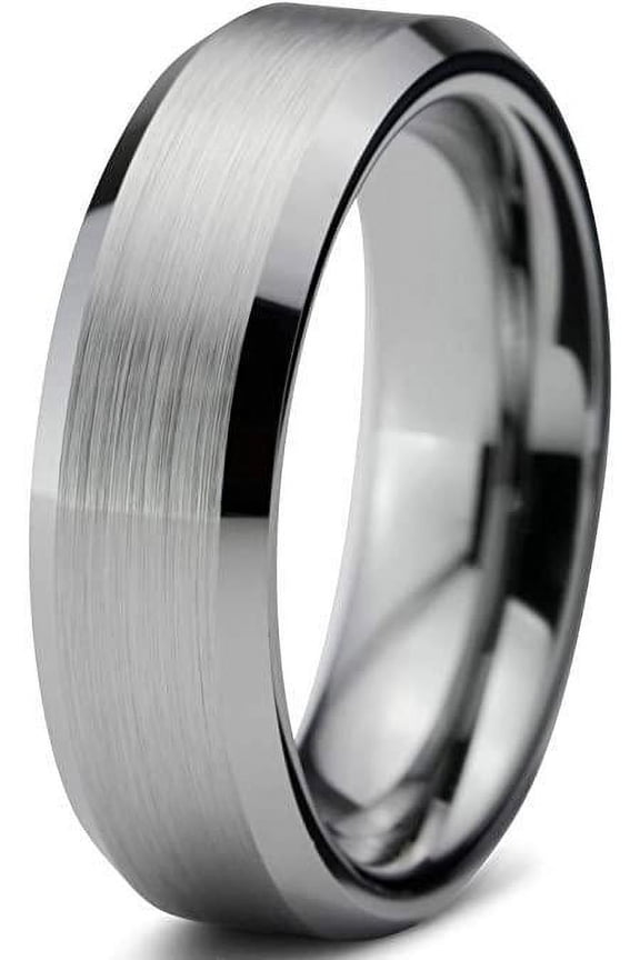 Men's Rings Tungsten Anillo Para Hombre 6mm Brushed Sizes 5-15