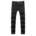 thumbnail image 1 of Men's Ripped Distressed Destroyed Slim Fit Straight Leg Denim Jeans, 1 of 7