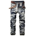 thumbnail image 1 of Men's Ripped Distressed Destroyed Slim Fit Straight Leg Denim Jeans, 1 of 7