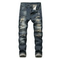 thumbnail image 1 of Men's Ripped Elasticity Skinny Wild Jeans, 1 of 8