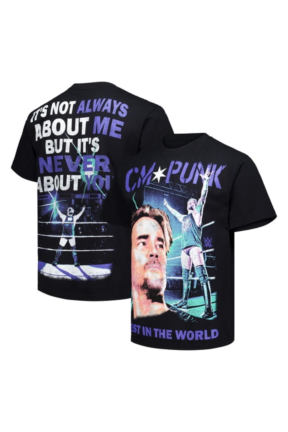 Men's Ripple Junction Black CM Punk Box With God Boxy T-Shirt