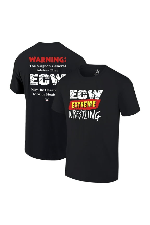 Men's Ripple Junction Black ECW Warning! T-Shirt