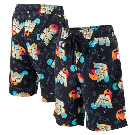 Men's Ripple Junction Black/Gold WWE Retro Wave Chrome Logo Board Shorts