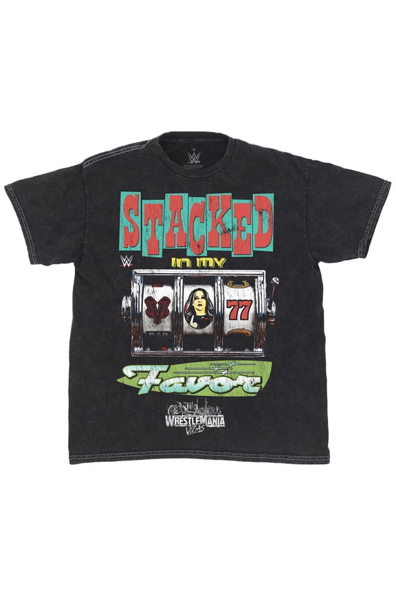 Men's Ripple Junction Black Stephanie Vaquer WrestleMania 42 Stacked In My Favor T-Shirt