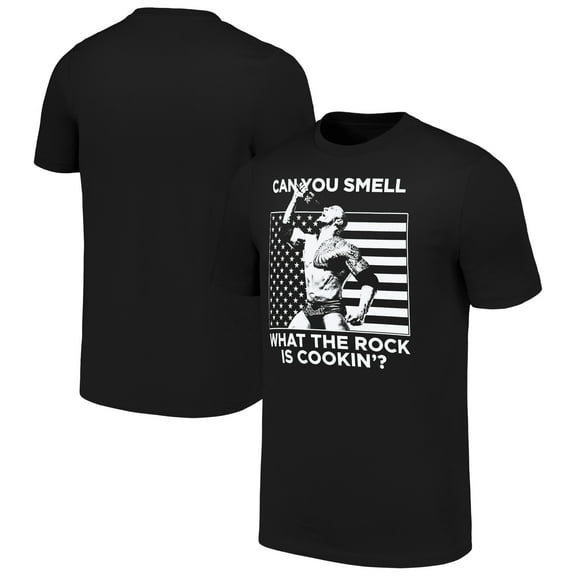 Men's Ripple Junction Black The Rock Can You Smell What The Rock Is Cookin'? T-Shirt