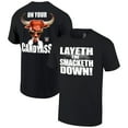 thumbnail image 1 of Men's Ripple Junction Black The Rock Layeth The Smacketh Down T-Shirt, 1 of 3