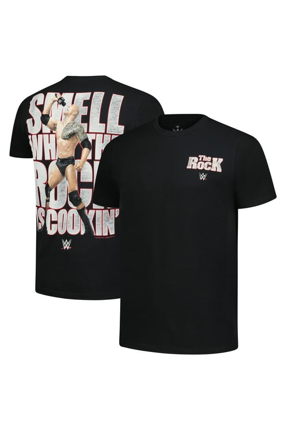 Men's Ripple Junction Black The Rock Smell Mic Pose T-Shirt