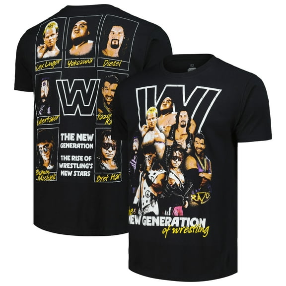 Men's Ripple Junction Black WWE New Generation Era Collage T-Shirt