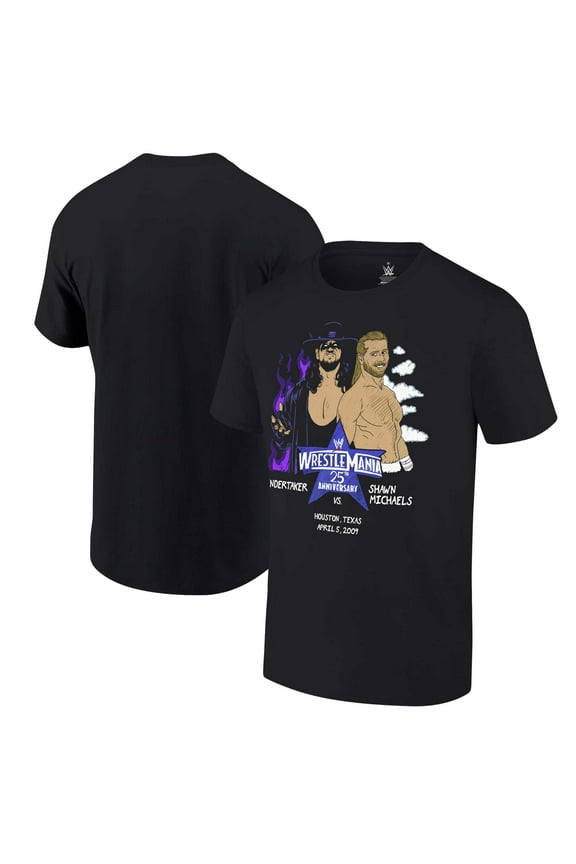 Men's Ripple Junction Black WrestleMania 25 The Undertaker vs. Shawn Michaels T-Shirt