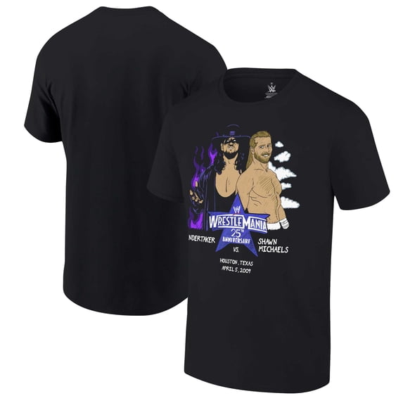 Men's Ripple Junction Black WrestleMania 25 The Undertaker vs. Shawn Michaels T-Shirt