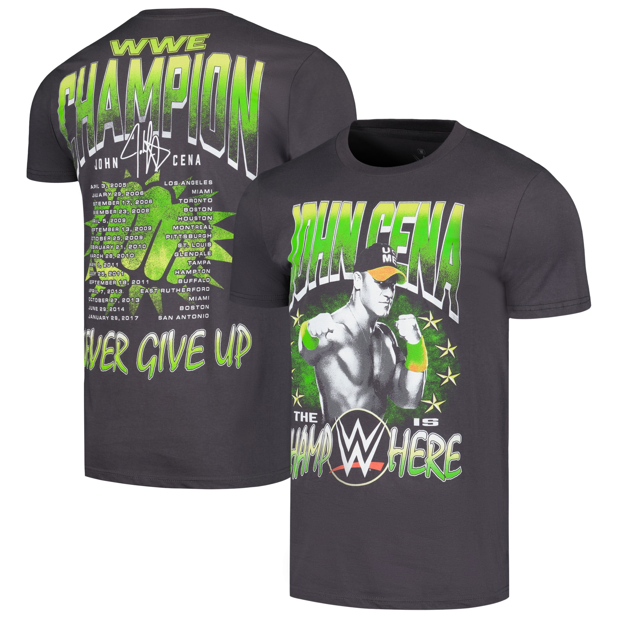 Men's Ripple Junction John Cena Charcoal WWE World Champion Graphic T ...
