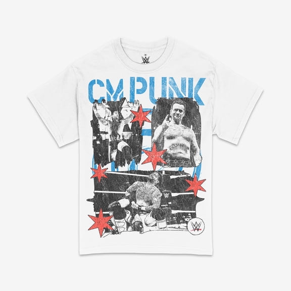 Men's Ripple Junction White CM Punk Grunge Graphic T-Shirt