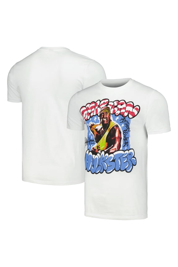 Men's Ripple Junction White Hulk Hogan American Hulkster T-Shirt