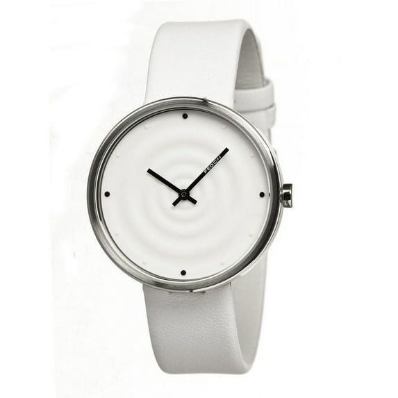 Men's Ripple White Leather White Analog Watch