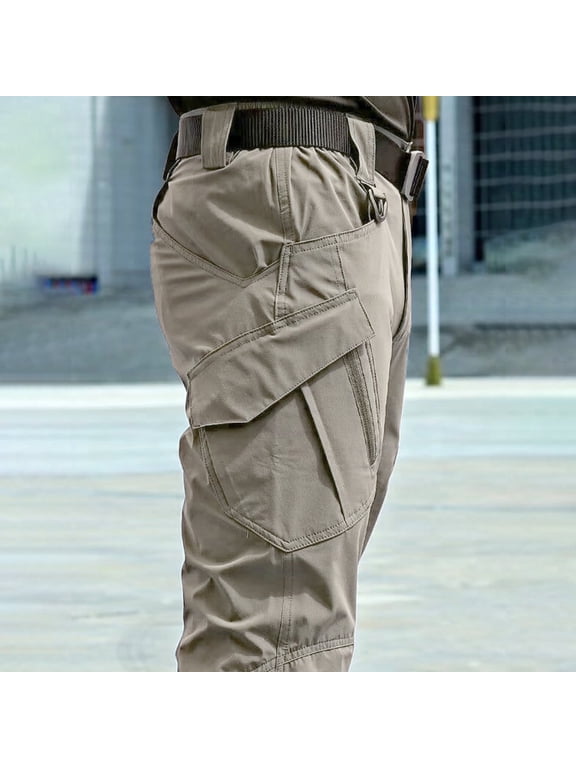 Men's Ripstop Cargo Pants Tactical Multi-Pocket Work Outdoor Hiking Trousers