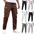 thumbnail image 1 of Men's Ripstop Cargo Pants Tactical Pants Hiking Pants with Multiple Pockets Water Resistant for Outdoor Military Fishing Work Daily Wear Comfortable Fit | Ihhxva,White 2XL, 1 of 9