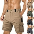 thumbnail image 1 of Men's Ripstop Cargo Shorts 10" Inseam Outdoor Hiking Short Pants Durable Technical Utility Shorts with Gear Loop Cargo Pockets Above Knee Length Summer Work Wear, 1 of 8