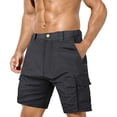 thumbnail image 1 of Men's Ripstop Cargo Shorts 10" Inseam Outdoor Hiking Short Pants Durable Technical Utility Shorts with Gear Loop Cargo Pockets Above Knee Length Summer Work Wear, 1 of 7