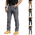 thumbnail image 1 of Men's Ripstop Cargo Work Pants, Multi-pocket Water Resistant Breathable Hiking Camping Travel Fishing Construction Pants,Army Green,L, 1 of 9