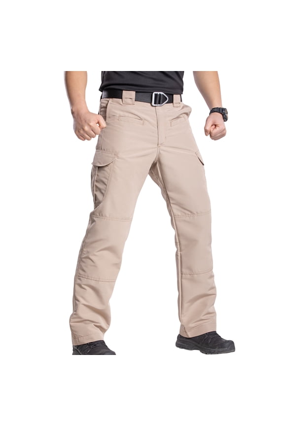 Men's Ripstop Cargo Work Pants with Multi-Pocket Water Resistant Breathable for Hiking Camping Travel Fishing Construction Tactical Trousers,Khaki,XL