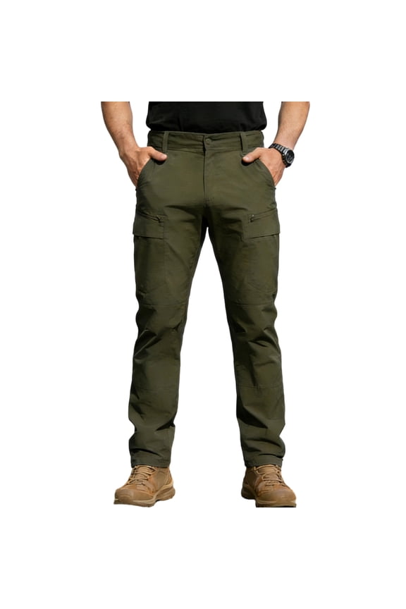 Men's Ripstop Tactical Cargo Pants Water Resistant Stretch Multi-Pocket Quick Dry Hiking Work Outdoor Pants,Army Green,S